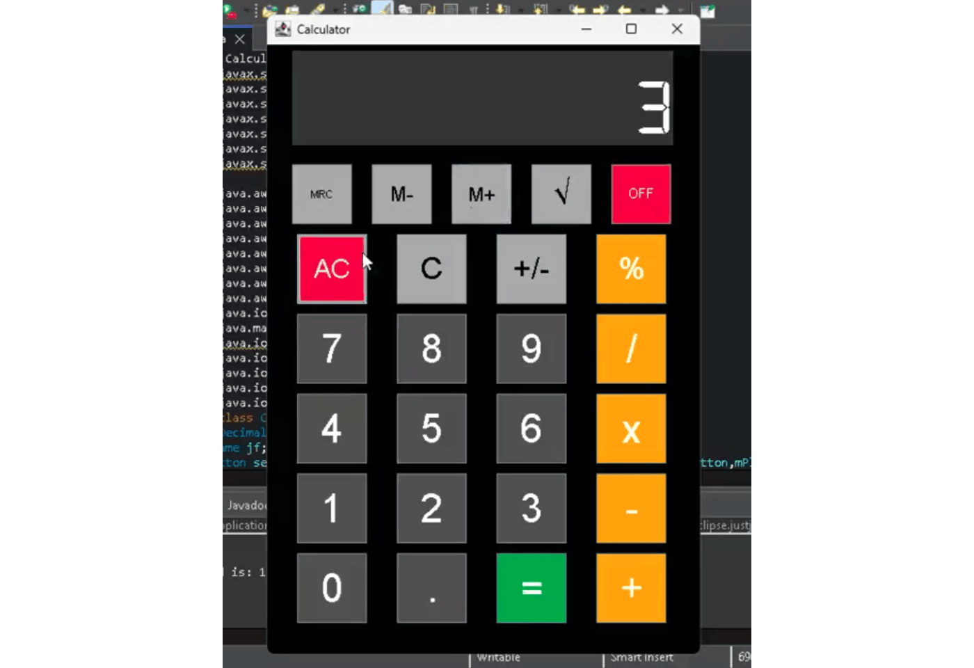 Swing Calculator Version 1